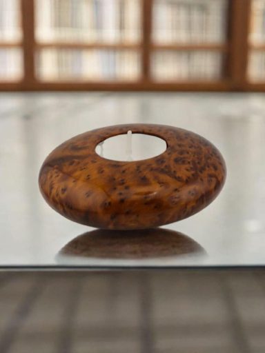 Moroccan cedar wood tea light